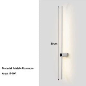 Arandela Linear de Parede Interna Ajustável 360° Dimerizável Touch LED