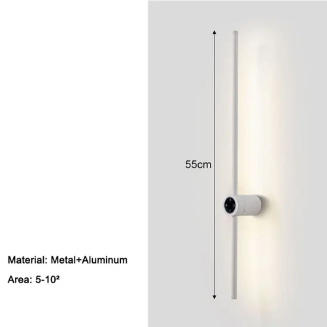 Arandela Linear de Parede Interna Ajustável 360° Dimerizável Touch LED