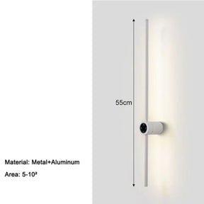 Arandela Linear de Parede Interna Ajustável 360° Dimerizável Touch LED
