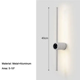 Arandela Linear de Parede Interna Ajustável 360° Dimerizável Touch LED