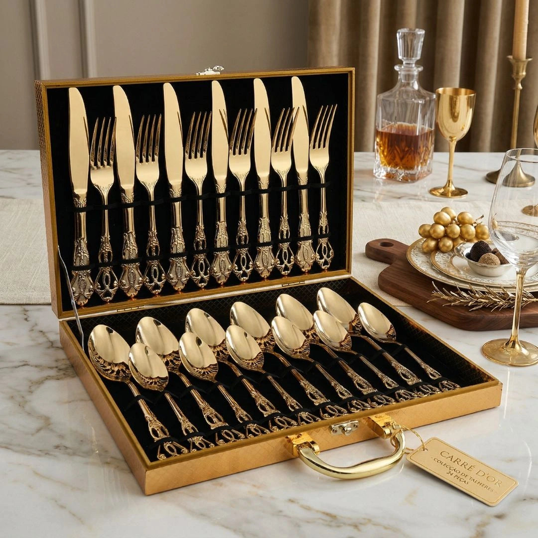 conjunto de talheres, conjunto de talheres inox, jogo talheres inox, conjunto de talheres dourado, jogo de talheres modernos, conjunto talheres dourados,