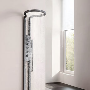 Ducha De Inox Com Hidromassagem Cascata Modelo Round