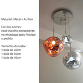 Conjunto Completo Lustre Pendente Moderno Luxuoso Macaron Nórdico