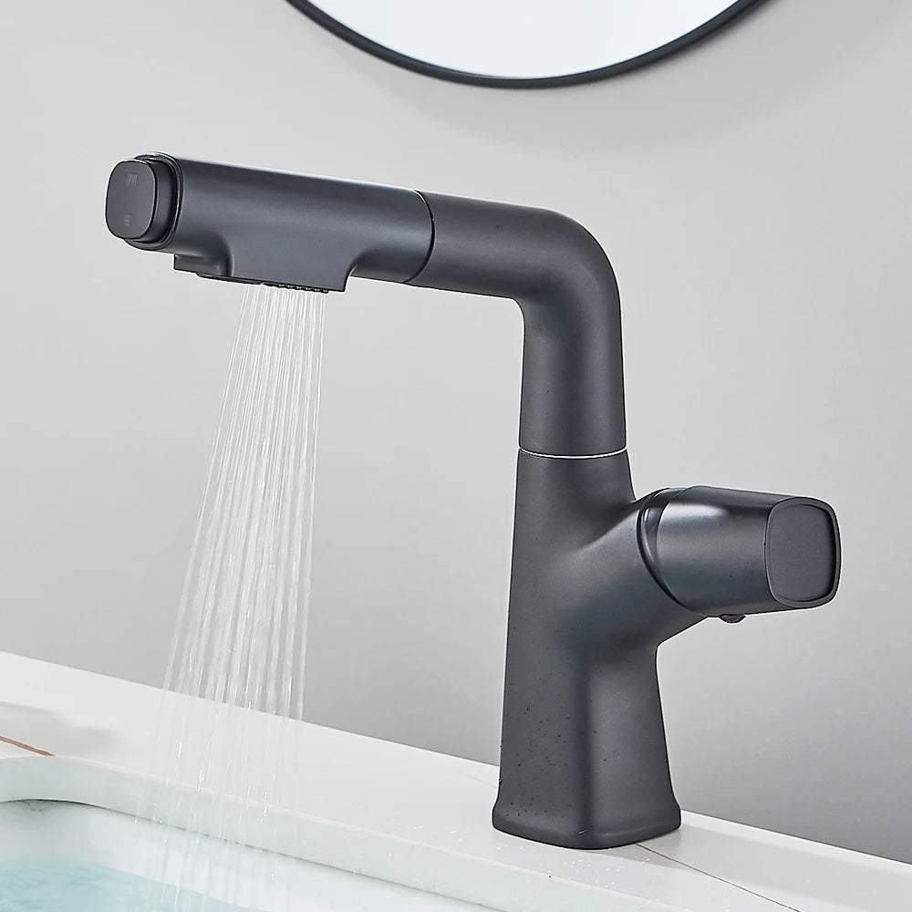 Torneira Gourmet Monocomando Para Banheiro Extensível Angel — Preto