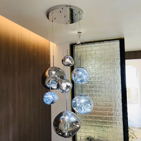 Conjunto Completo Lustre Pendente Moderno Luxuoso Macaron Nórdico