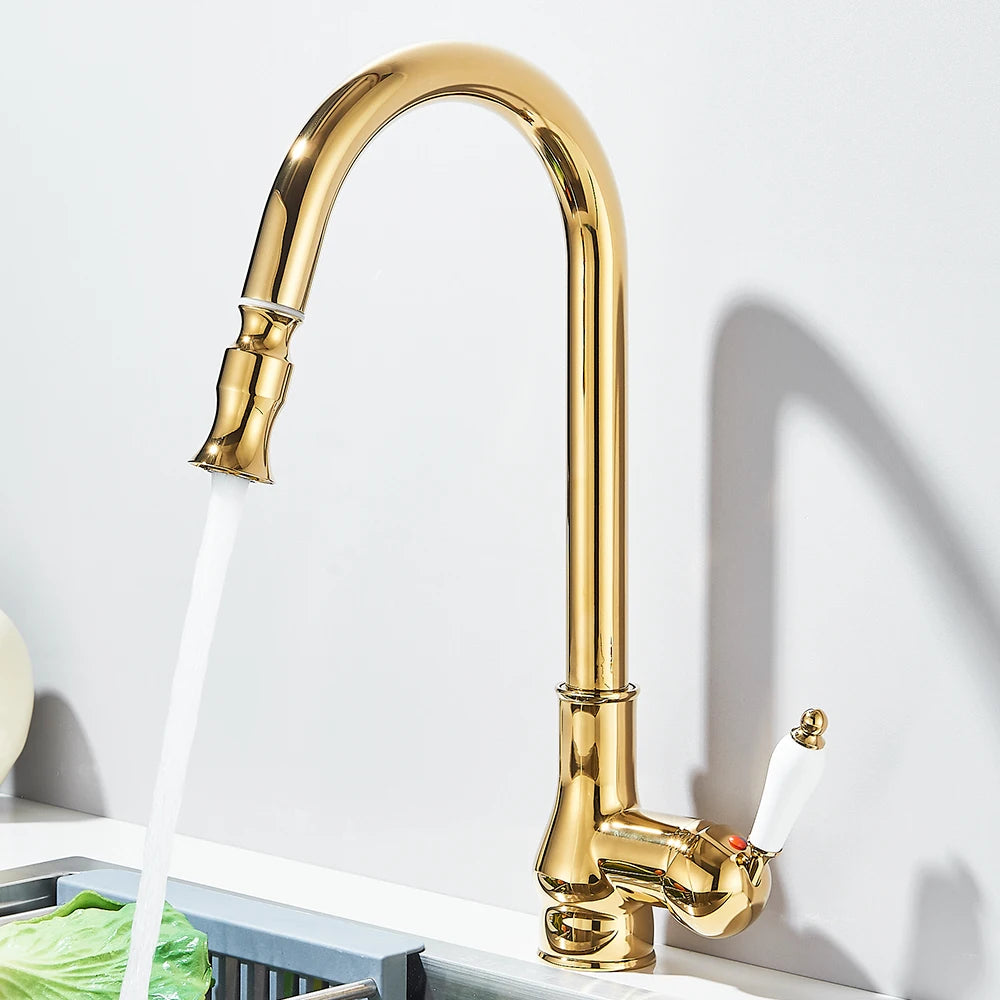 Torneira Monocomando Para Cozinha Gourmet Lumina — Dourado