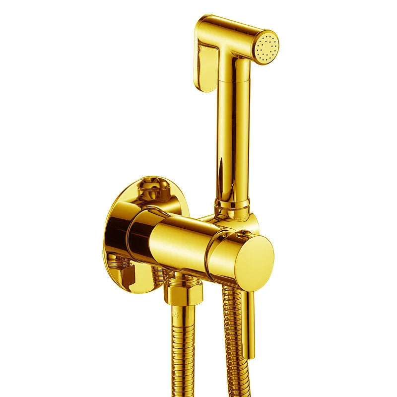 Ducha Higiênica Para Banheiro Monocomando Misturador Água Quente e Fria Shower Confort Plus — Dourado