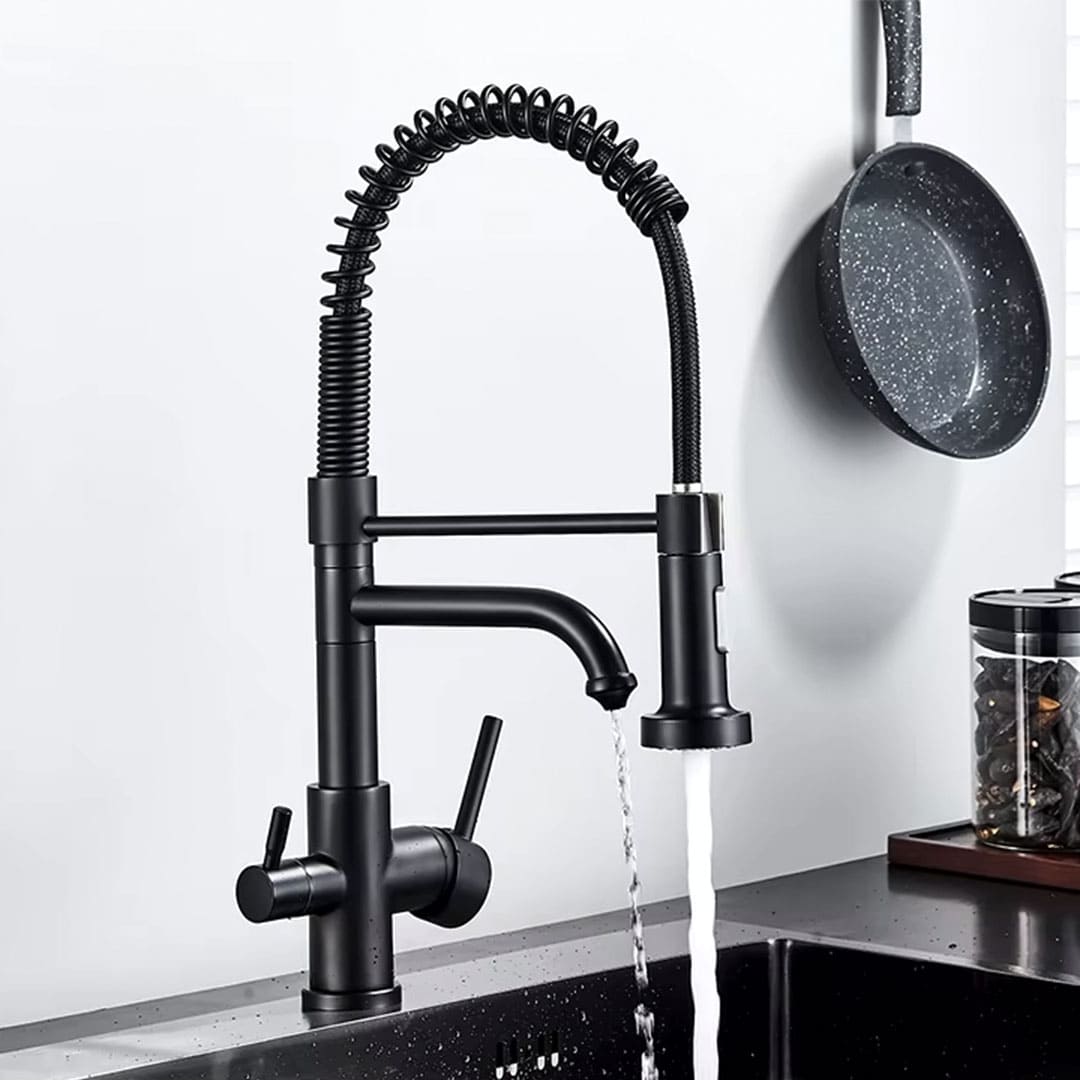 Torneira Gourmet Monocomando Para Cozinha Com Filtro — Preto
