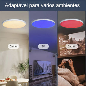 plafon sobrepor, plafon led sobrepor, paflon led, plafon de teto, plafon redondo sobrepor, luminaria de teto, luminária de teto led, luminária de teto para sala, plafon rgb, plafon wifi, plafon, plafon inteligente,