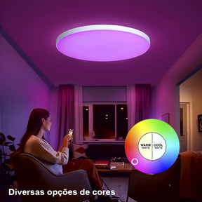 plafon sobrepor, plafon led sobrepor, paflon led, plafon de teto, plafon redondo sobrepor, luminaria de teto, luminária de teto led, luminária de teto para sala, plafon rgb, plafon wifi, plafon, plafon inteligente,