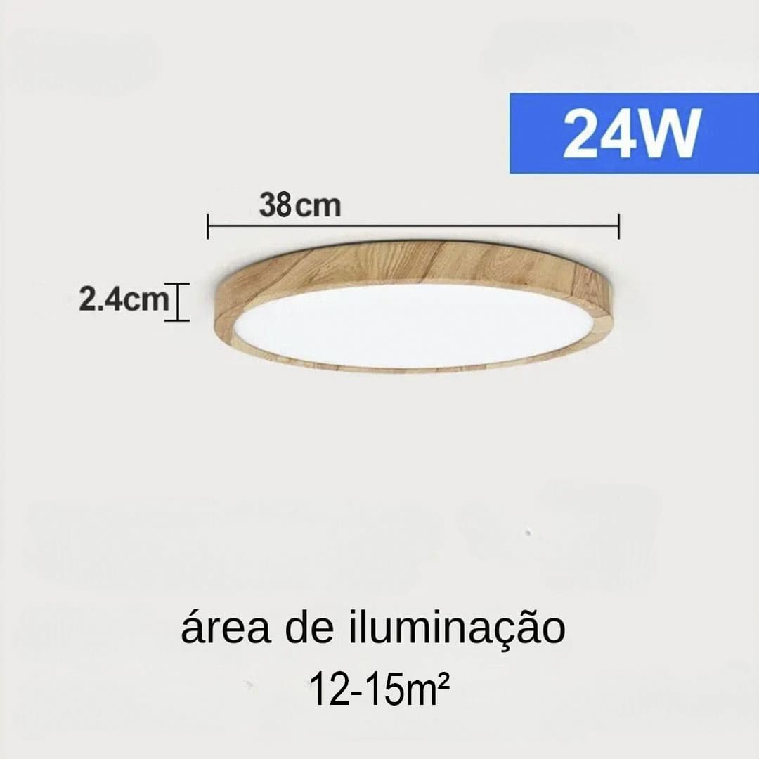 Plafon De Teto Led Sobrepor Estilo Amadeirado