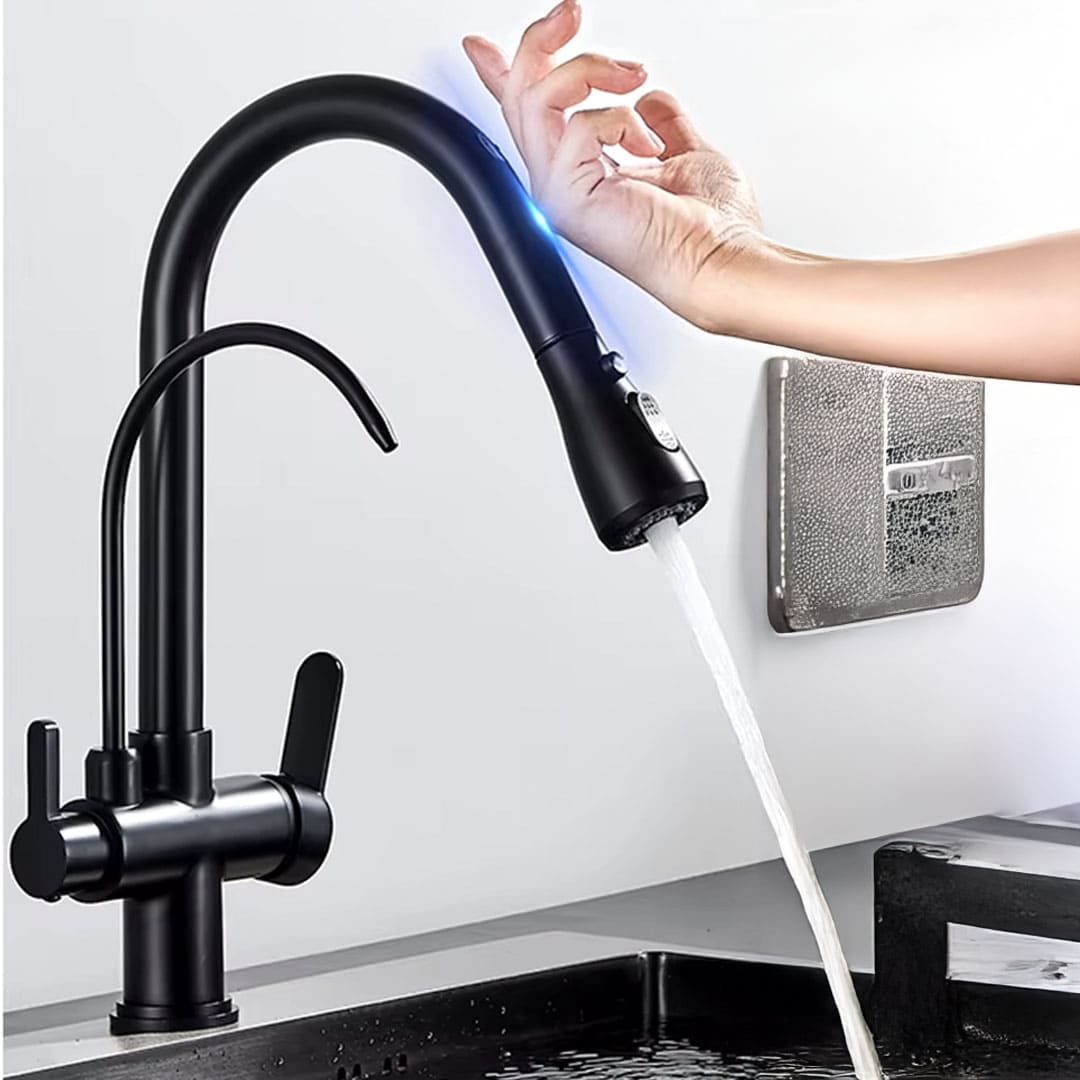 Torneira Touch Monocomando Para Cozinha Gourmet Com Filtro — Preto