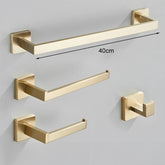 Kit Acessórios para Banheiro 4 Peças Inox Dourado Escovado 40cm - foto principal do produto