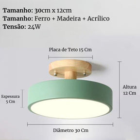 Luminária de Teto Plafon Redondo Led Estilo Nórdico