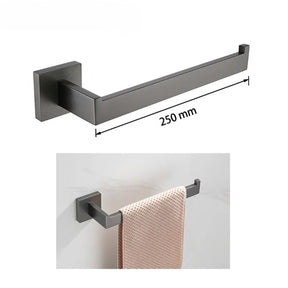 Kit Acessórios Para Banheiro Completo 5 Peças Inox Toalheiro De Banheiro Grafite Escovado