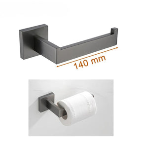 Kit Acessórios Para Banheiro Completo 5 Peças Inox Toalheiro De Banheiro Grafite Escovado