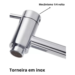 Torneira Banheiro 3030 Redonda baixa Lavatório Mesa Bica Fixa 1/4 Volta Metal