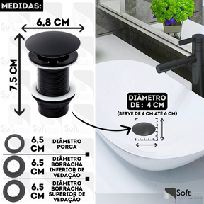 Válvula Click De Inox Ralo P/ Cuba Pia de Banheiro Lavatório 1.1/4 Preto Black de 4cm
válvula click,
valvula click pia banheiro,
valvula de click para cuba,
Metais,