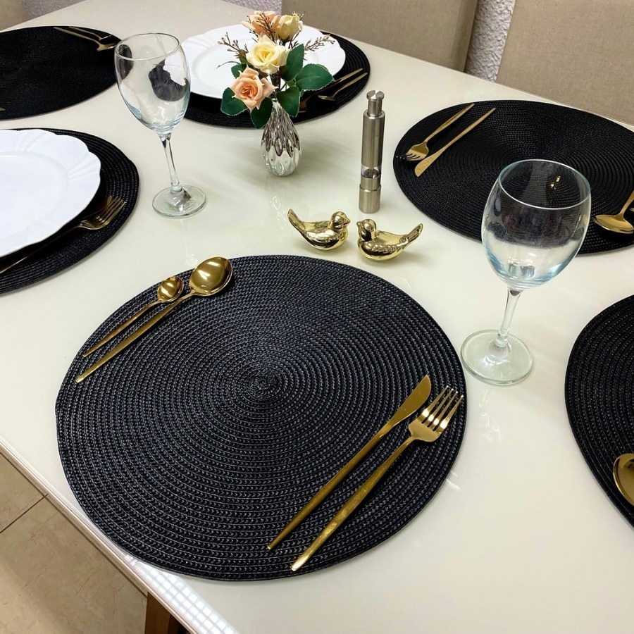 Kit Jogo Americano Souplast Redondo Jantar Mesa Posta Cozinha 38cm