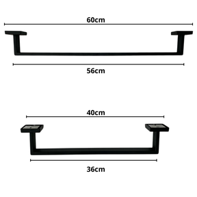 Porta Toalha De Banheiro Inox Quadrado Suporte Toalheiro 40/60cm Preto/Ouro Brilhante/ Ouro fosco/Cromado