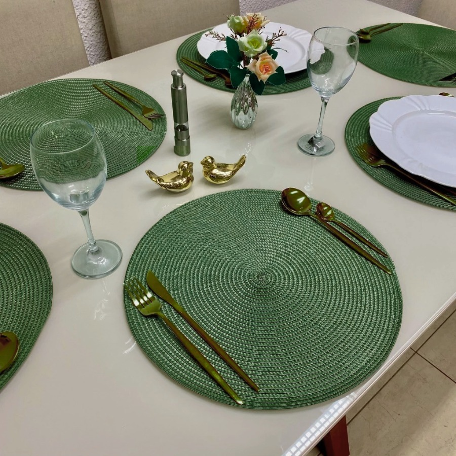 Kit Jogo Americano Souplast Redondo Jantar Mesa Posta Cozinha 38cm