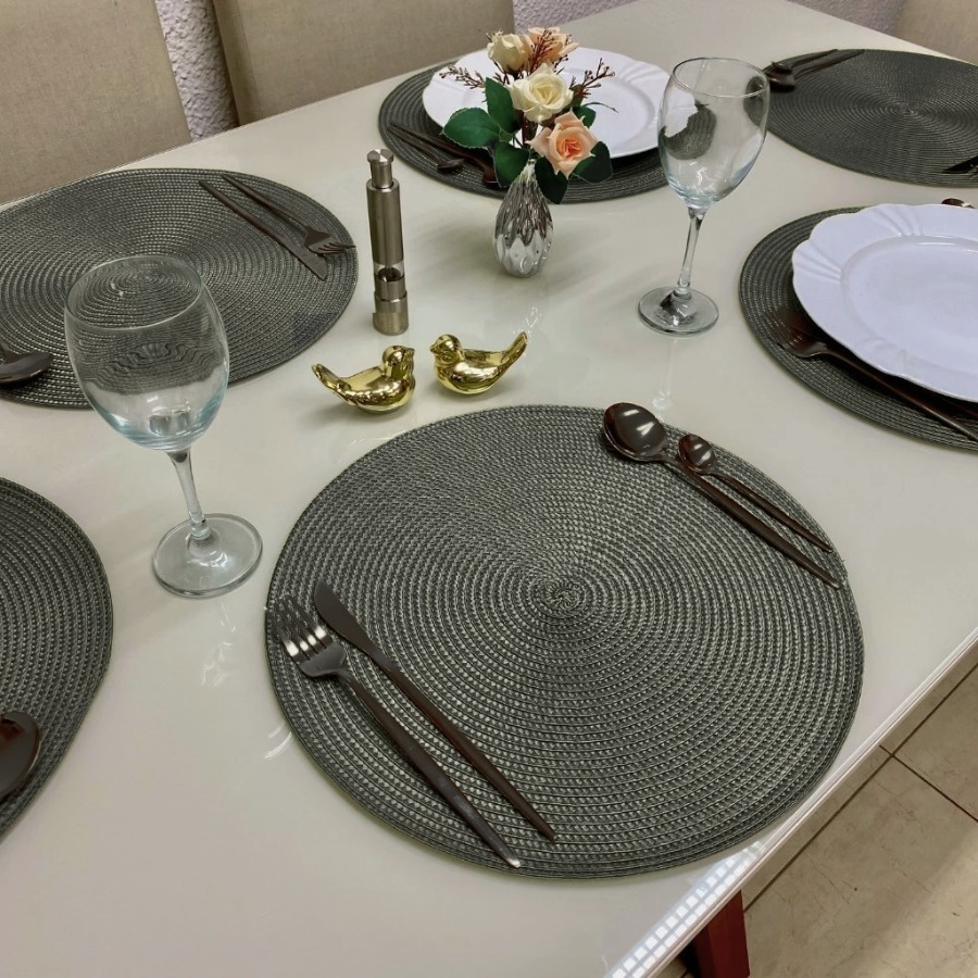 Kit Jogo Americano Souplast Redondo Jantar Mesa Posta Cozinha 38cm