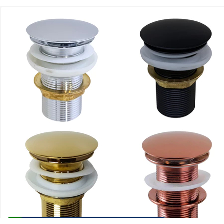 Válvula Ralo Click Luxo 1.1/4 Metal Para Pia Lavatório e Cuba Banheiro