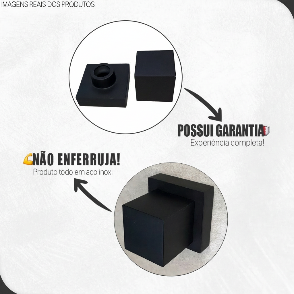 Acabamento Para Registro Quadrado Metal Preto Base Fabrimar