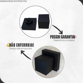 Acabamento Para Registro Quadrado Metal Preto Base Fabrimar