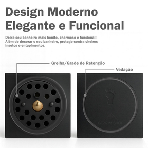 Ralo Click 10x10cm Quadrado Inox