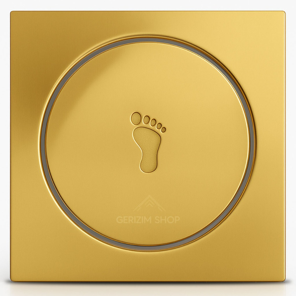 Ralo Click 10x10cm Quadrado Inox — Dourado