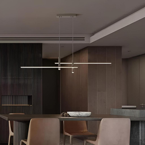 Pendente moderno slim minimalista 2 mini dicroicas e 2 perfis lineares LED integrado 1,00m