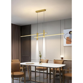 Pendente moderno slim minimalista 2 mini dicroicas e 2 perfis lineares LED integrado 1,00m