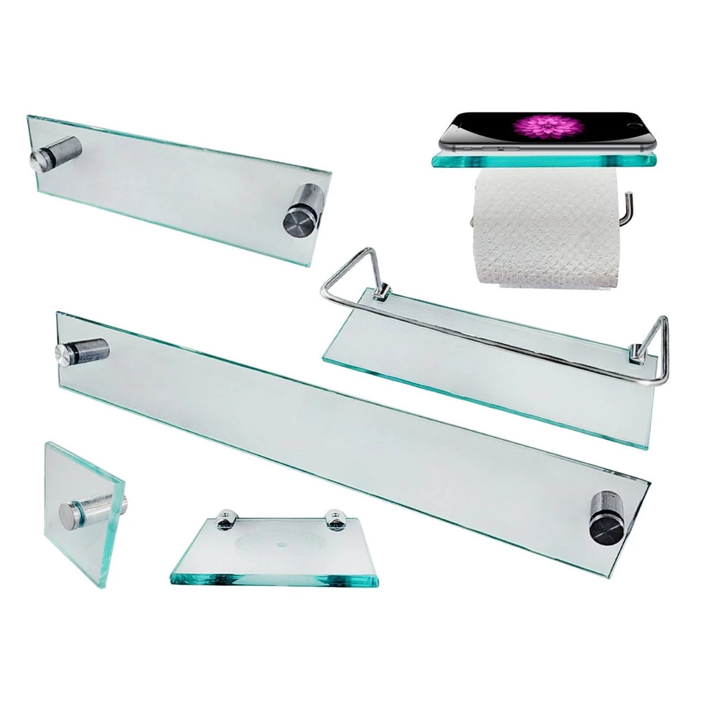 Kit Para Banheiro Premium Reto Incolor