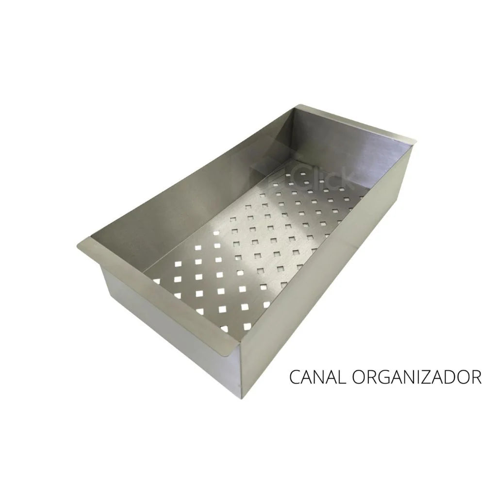 Módulo porta copos da calha úmida inox para bancada gourmet