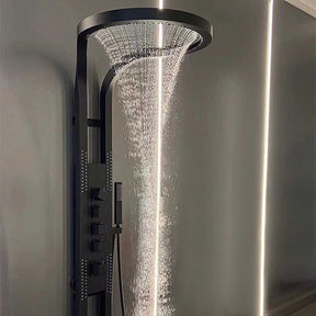 Ducha De Inox Com Hidromassagem Cascata Modelo Round