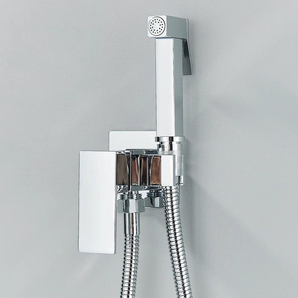 Ducha Higiênica Água Quente e Fria Para Banheiro Moderno — Cromado