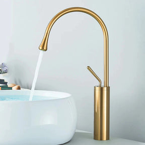 Torneira Para Banheiro Monocomando Misturador Lucca Dourado