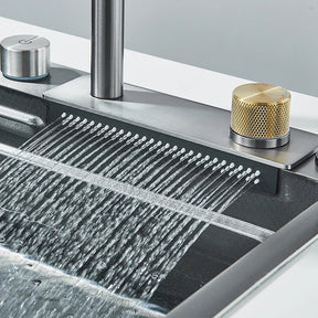 Kit Cuba Cozinha Gourmet Aço Inox Torneira Flexível