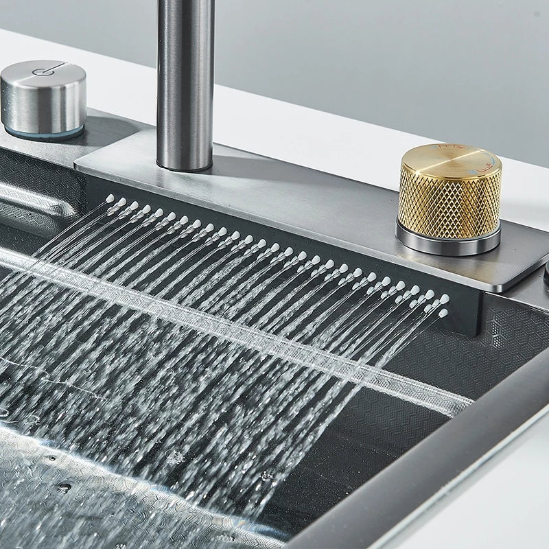 Kit Cuba Cozinha Gourmet Aço Inox Torneira Flexível