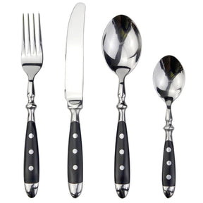 Conjunto Talheres Inox Clássicos Com Resinas Elegantes