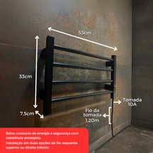 Toalheiro Térmico Porta Toalha Electrowood Aquece e Seca Toalhas