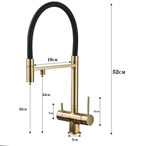 Torneira Gourmet Para Cozinha 3 Vias Com Saída Para Filtro e Ducha Retrátil