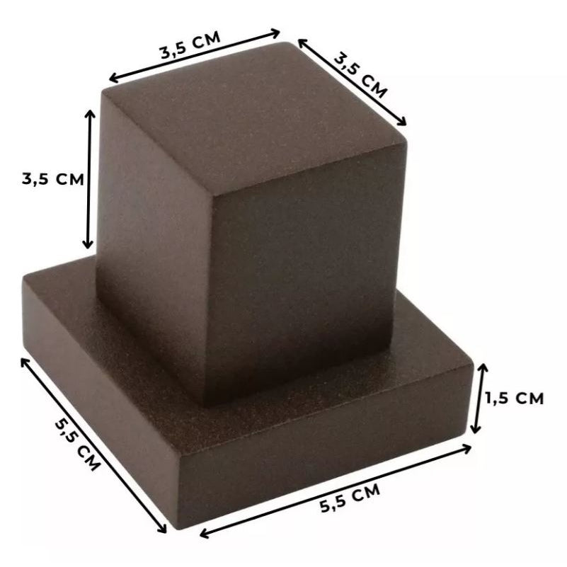 Kit 2 Acabamentos Aço Corten Marrom Registro Padrão Deca Metal - medidas