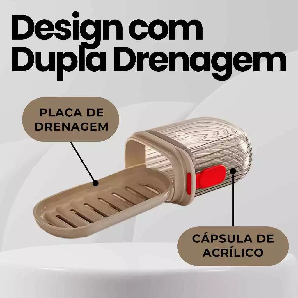 Saboneteira De Viagem com Tampa Vedado Compacta