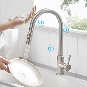 Torneira Monocomando para Cozinha Touch 360 Níquel Escovado