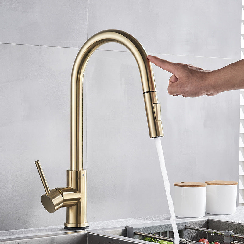 Torneira Monocomando para Cozinha Touch 360 Dourado Brilhante — Dourado
