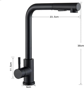 Torneira Gourmet Retratil 360 Monocomando Preto Fosco para Cozinha