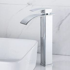 Torneira Banheiro Cascata Alta Metal Inox Monocomando 30cm