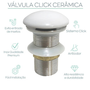 válvula click,
valvula click pia banheiro,
valvula de click para cuba,
Metais,